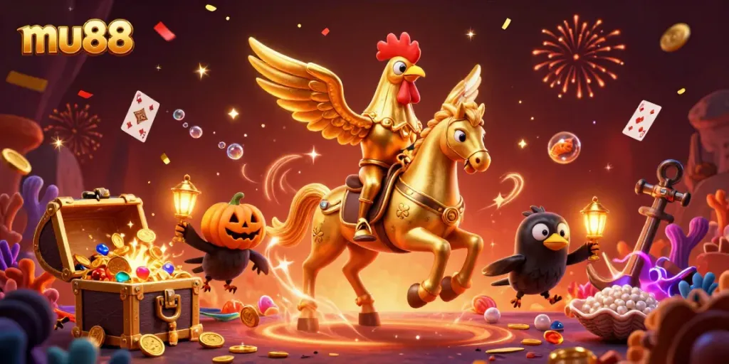 Experience exciting bet opportunities at mu88 with a vibrant casino scene filled with treasures and magic.